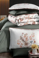 La Romano Спално бельо „Madena Beige“ Premium Satin – 100% памук – 300 TC – 6 части – за спалня - Image 2