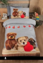 First Choice Спално бельо „Dobi“ Сатен 3D – 100% памук – 4 части – за единично легло