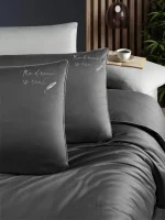 First Choice Спално бельо „Timeless Anthracite“ Сатен – 100% памук – 6 части – за спалня - Image 2