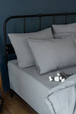 Loom & Flow Спален комплект Polina Gri – Stonewashed органичен памук, 6 части за спалня - Image 4