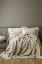 First Choice Lude Taupe– памучен пике комплект за спалня, 4 части