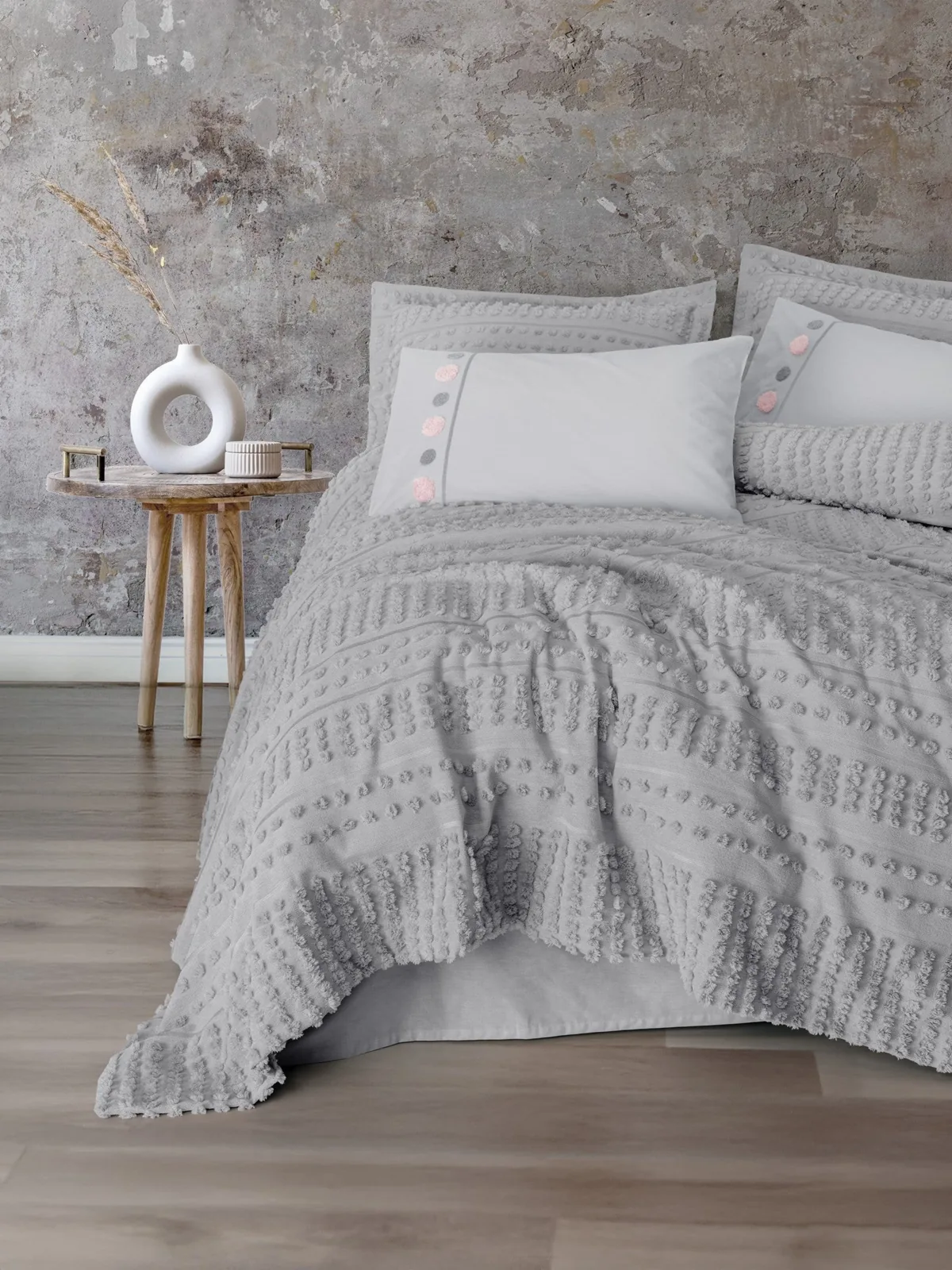 prod_3f8dfee1-3d30-482e-aef2-ef341553704e Cotton Box Покривало за легло със спално бельо „Siva Gri“ Limi – 100% памук ранфорс – 7 части - Image 1