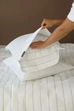 Loom & Flow Спален комплект Tiara Krem – Stonewashed органичен памук, 6 части за спалня - Image 4