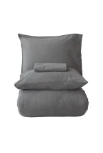 Loom & Flow Спален комплект Jadora Gri – Stonewashed органичен памук, 6 части за спалня - Image 8