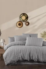 Loom & Flow Спален комплект Ardus Gri – Stonewashed органичен памук, 6 части за спалня