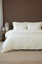 Loom & Flow Спален комплект Tiara Krem – Stonewashed органичен памук, 6 части за спалня