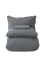 Loom & Flow Спален комплект Polina Gri – Stonewashed органичен памук, 6 части за спалня - Image 5