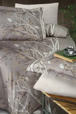 Спално бельо First Choice „Living Brown“ Сатен – 100% памук – 6 части за спалня - Image 2