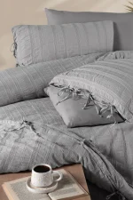 Loom & Flow Спален комплект Ardus Gri – Stonewashed органичен памук, 6 части за спалня - Image 3