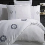 Hobby Home Спално бельо „Elegant Olimpos White“ – 100% памук страйп сатен – 6 части – за спалня - Image 4