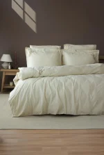 Loom & Flow Спален комплект Solea Krem – Stonewashed органичен памук, 6 части за спалня