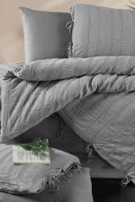 Loom & Flow Спален комплект Ardus Gri – Stonewashed органичен памук, 6 части за спалня - Image 2