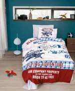 Cotton Box Junior Ranforce Flying Gri – единичен спален комплект с чаршаф с ластик 100x200+30