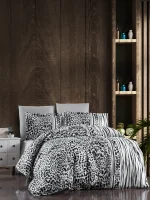 First Choice Спален комплект Сатен Leopard Black – 4 части - за единично легло