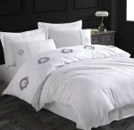 Hobby Home Спално бельо „Elegant Olimpos White“ – 100% памук страйп сатен – 6 части – за спалня - Image 3
