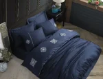Hobby Home Спално бельо „Elegant Zeugma Lacivert“ – 100% памук страйп сатен – 6 части – за спалня - Image 2