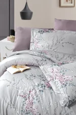 First Choice Спално бельо „Wisteria Lilac“ Сатен – 100% памук –  7 части – за спалня с два плика - Image 2