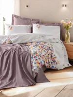 Cotton Box Спално бельо „Flurry Lila“ Vivid – 100% памук – 5 части – с памучно покривало