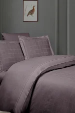 First Choice Спално бельо „Royce Lilac“ Deluxe сатен – 100% памук – 200 TC – 6 части – за спалня с един плик