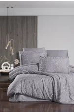First Choice Спално бельо „Megan Quick Silver“ Памучен сатен – 100% памук - 6 части – за спалня