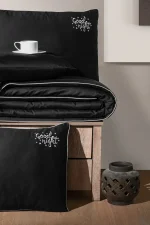 Timeless Black – 100% памук – 200 TC – 6 части – спално бельо с един плик - Image 2