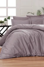 First Choice Snazzy Lavender – 100% памук, 200 TC – сатенен семеен спален комплект с 2 плика