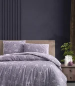 First Choice Homesko Goodnight Lavender – 100% памук, 142 TC - Ranforce спален комплект 200×220 с чаршаф с ластик 160×200+35 см