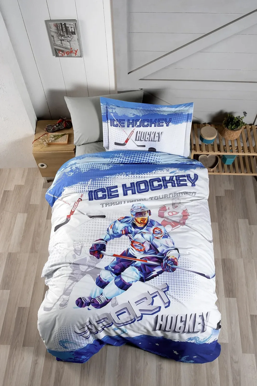 prod_b056dc24-29eb-493e-9db7-8058b729df3d First Choice Hockey Gri – Детски спален комплект 100% памук Ranforce, 150 TC - Image 1