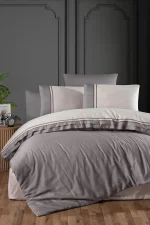 First Choice Спално бельо „Groovy Quicksilver“ Deluxe сатен – 100% памук – 200 TC – 6 части – за спалня с един плик
